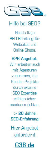 G38® Suchmaschinenoptimierung